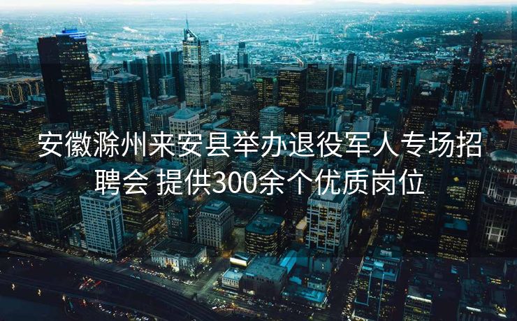 安徽滁州来安县举办退役军人专场招聘会 提供300余个优质岗位