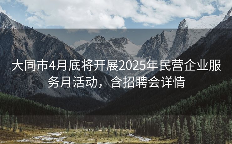 大同市4月底将开展2025年民营企业服务月活动，含招聘会详情