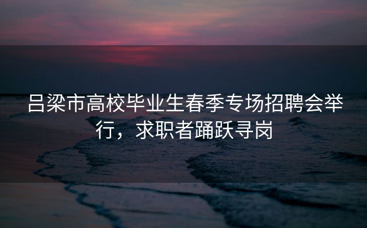 吕梁市高校毕业生春季专场招聘会举行，求职者踊跃寻岗