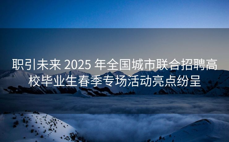 职引未来 2025 年全国城市联合招聘高校毕业生春季专场活动亮点纷呈