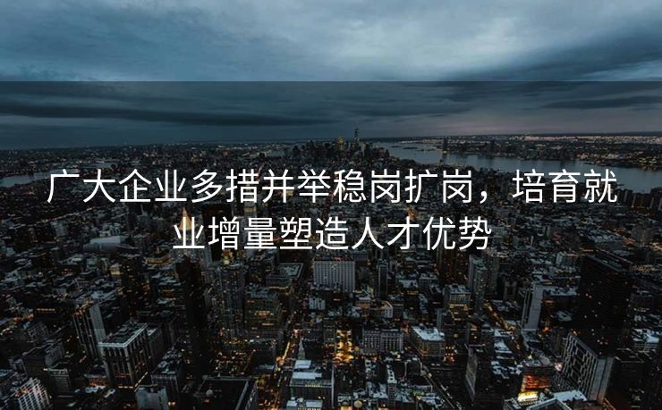 广大企业多措并举稳岗扩岗，培育就业增量塑造人才优势