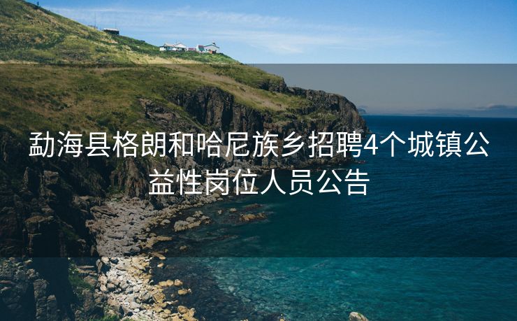 勐海县格朗和哈尼族乡招聘4个城镇公益性岗位人员公告