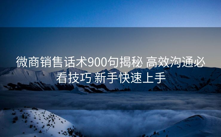 微商销售话术900句揭秘 高效沟通必看技巧 新手快速上手 微商销售话术900句揭秘 高效沟通必看技巧 新手快速上手