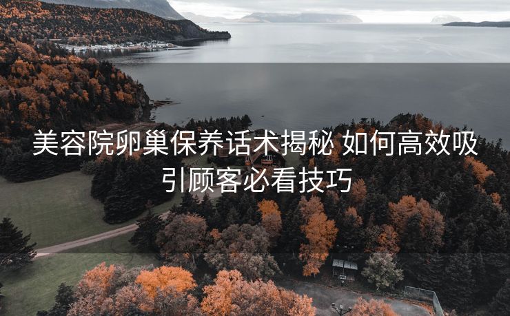 美容院卵巢保养话术揭秘 如何高效吸引顾客必看技巧 美容院卵巢保养话术揭秘 如何高效吸引顾客必看技巧