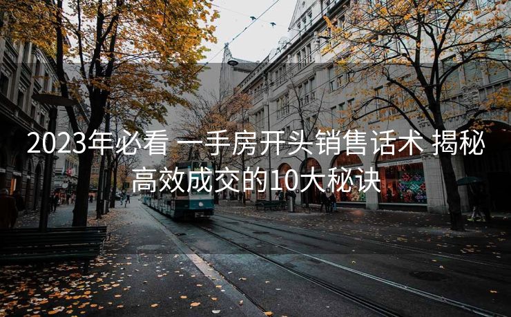 2023年必看 一手房开头销售话术 揭秘高效成交的10大秘诀