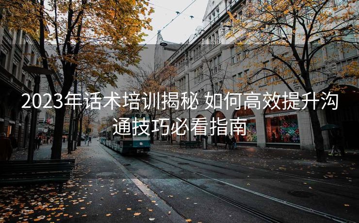 2023年话术培训揭秘 如何高效提升沟通技巧必看指南