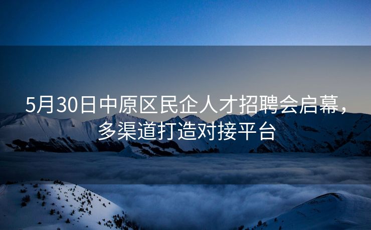 5月30日中原区民企人才招聘会启幕，多渠道打造对接平台