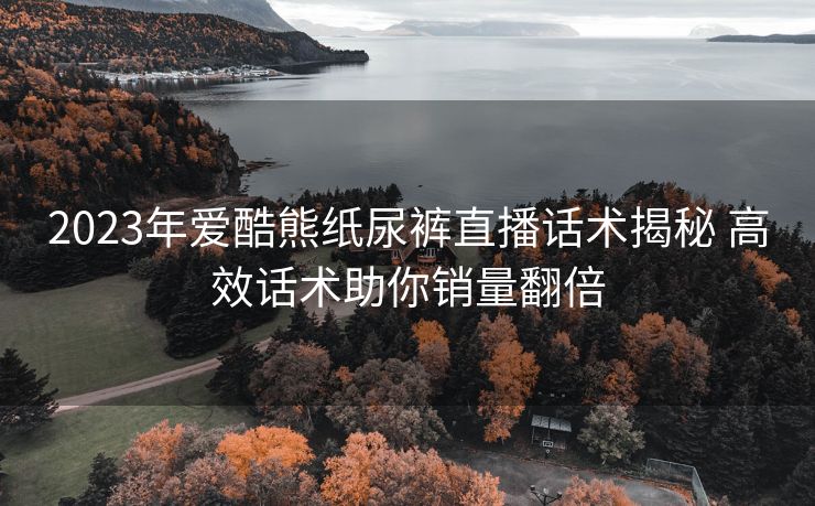 2023年爱酷熊纸尿裤直播话术揭秘 高效话术助你销量翻倍 2023年爱酷熊纸尿裤直播话术揭秘 高效话术助你销量翻倍