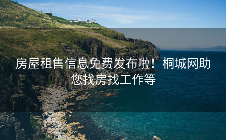房屋租售信息免费发布啦！桐城网助您找房找工作等