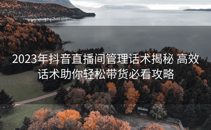 2023年抖音直播间管理话术揭秘 高效话术助你轻松带货必看攻略 2023年抖音直播间管理话术揭秘 高效话术助你轻松带货必看攻略