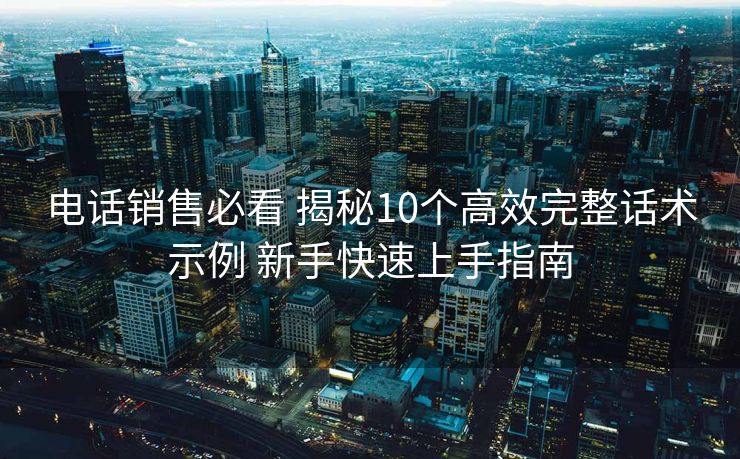 电话销售必看 揭秘10个高效完整话术示例 新手快速上手指南 电话销售必看 揭秘10个高效完整话术示例 新手快速上手指南