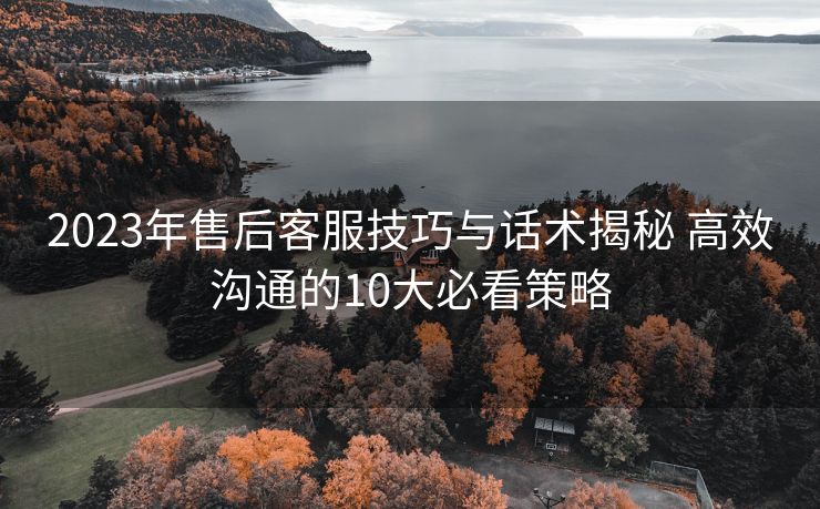 2023年售后客服技巧与话术揭秘 高效沟通的10大必看策略 2023年售后客服技巧与话术揭秘 高效沟通的10大必看策略