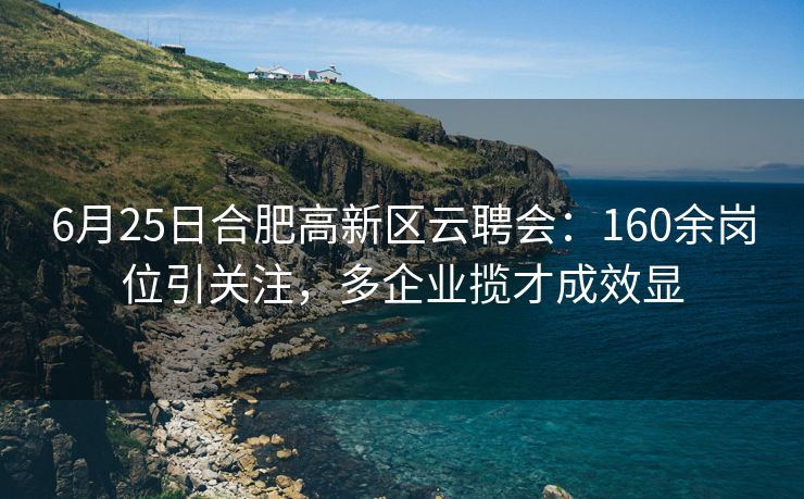 6月25日合肥高新区云聘会:160余岗位引关注,多企业揽才成效显 6月25日合肥高新区云聘会:160余岗位引关注,多企业揽才成效显