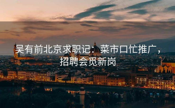 吴有前北京求职记:菜市口忙推广,招聘会觅新岗 吴有前北京求职记:菜市口忙推广,招聘会觅新岗