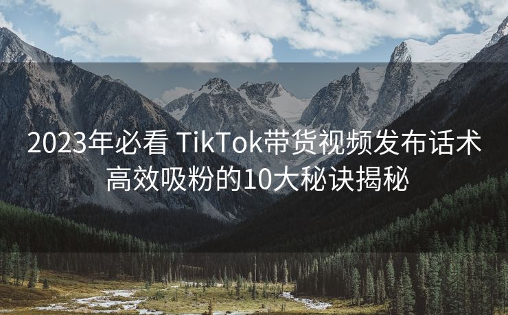 2023年必看 TikTok带货视频发布话术 高效吸粉的10大秘诀揭秘 2023年必看 TikTok带货视频发布话术 高效吸粉的10大秘诀揭秘
