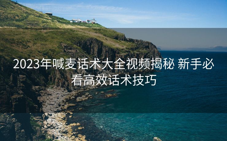 2023年喊麦话术大全视频揭秘 新手必看高效话术技巧 2023年喊麦话术大全视频揭秘 新手必看高效话术技巧