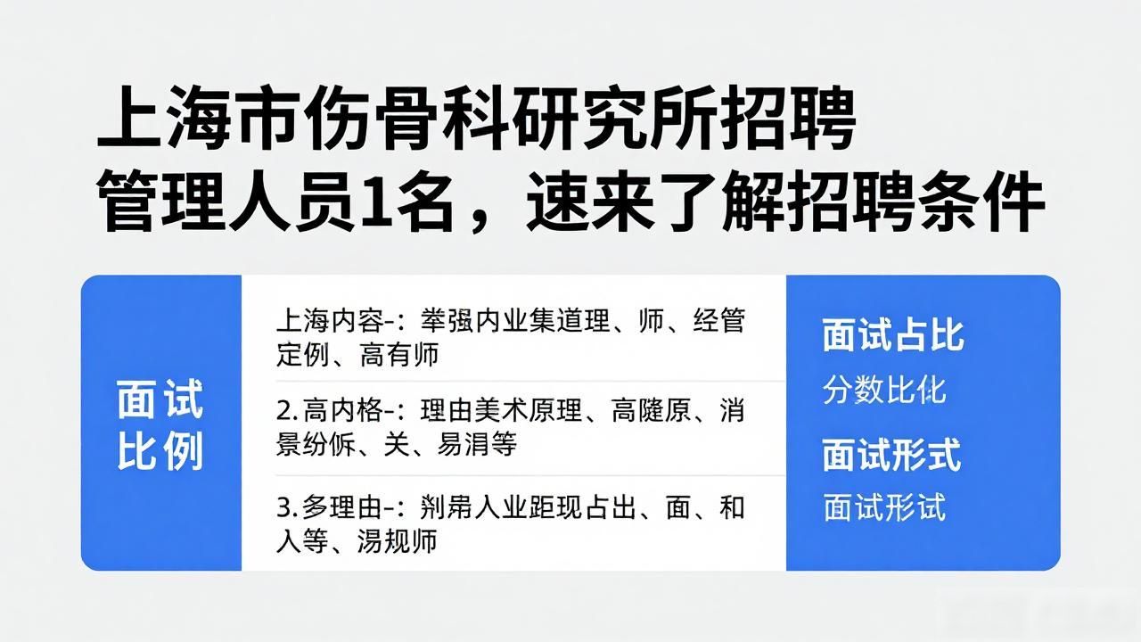 招聘信息_上海市伤骨科研究所招聘_管理人员招聘条件