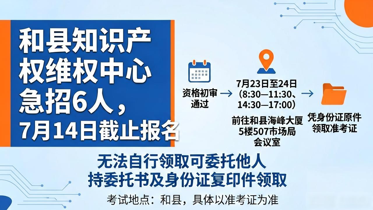 招聘_和县知识产权快速维权中心公开招聘 2026年 事业单位招聘