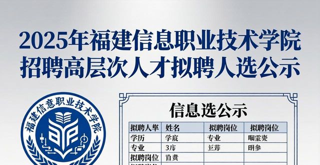 招聘信息_福建信息职业技术学院招聘公告_郭岩河拟聘人选公示