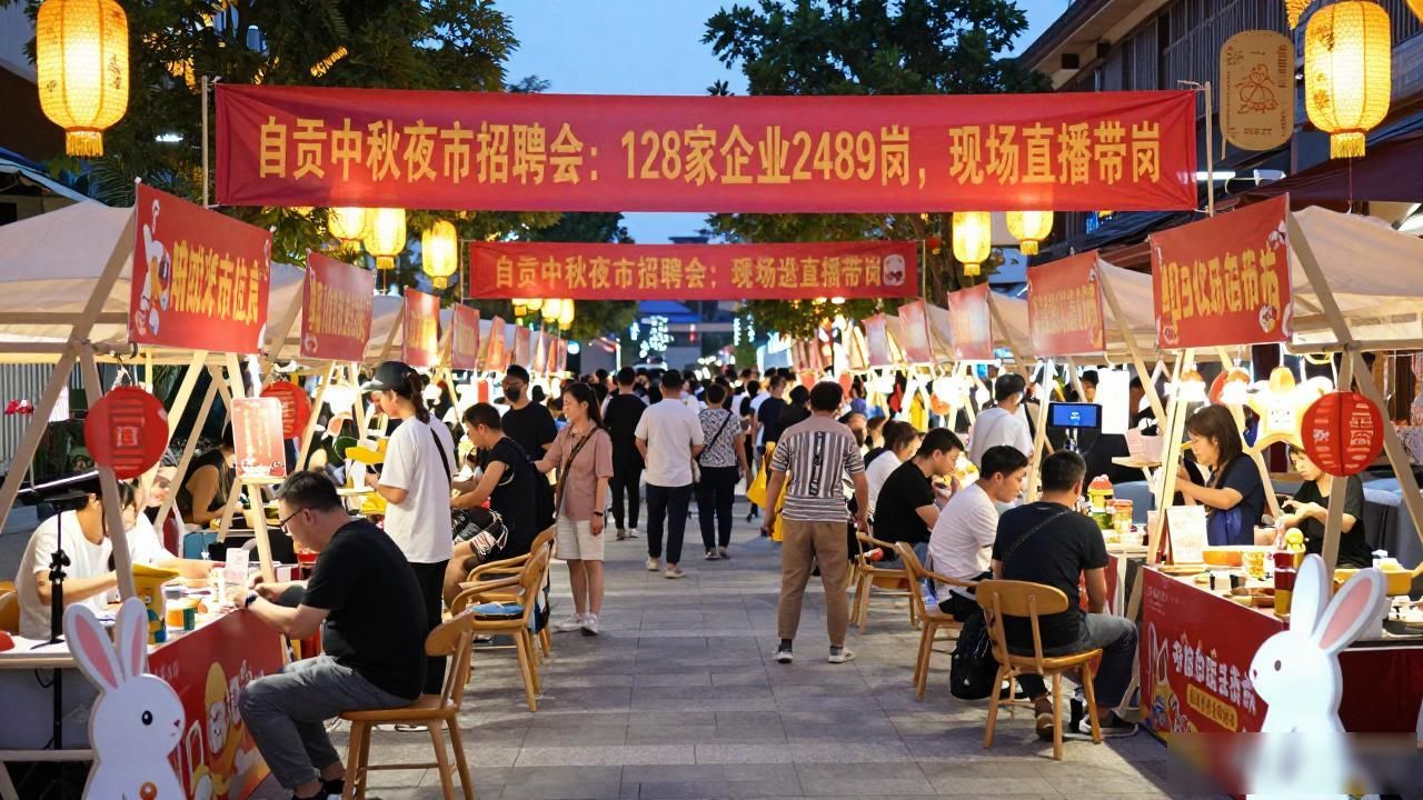 自贡中秋夜市招聘会_自贡优质岗位招聘_招聘会