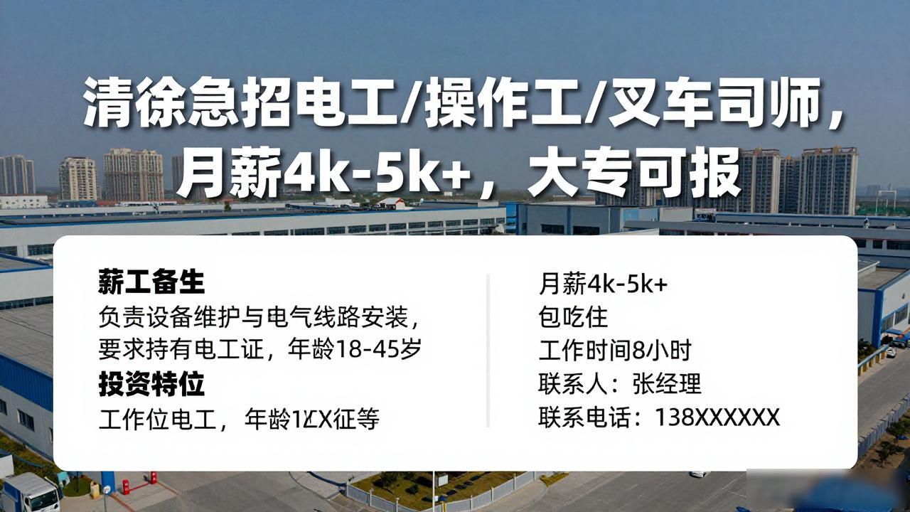 清徐县公共就业服务中心招聘信息_电工仪表工招聘要求_招聘信息