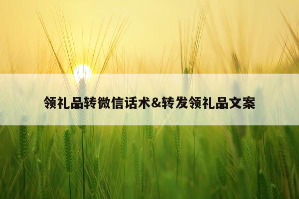 领礼品转微信话术&转发领礼品文案