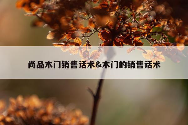 尚品木门销售话术&木门的销售话术