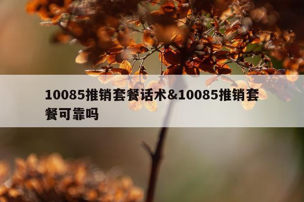 10085推销套餐话术&10085推销套餐可靠吗