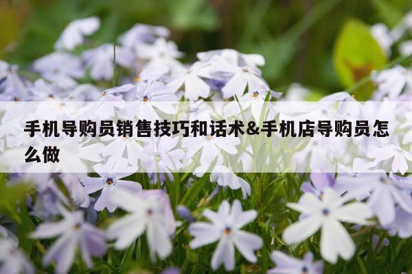 手机导购员销售技巧和话术&手机店导购员怎么做
