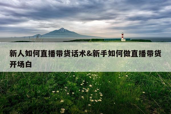 新人如何直播带货话术&新手如何做直播带货开场白
