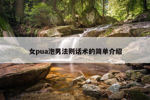 女pua泡男法则话术的简单介绍