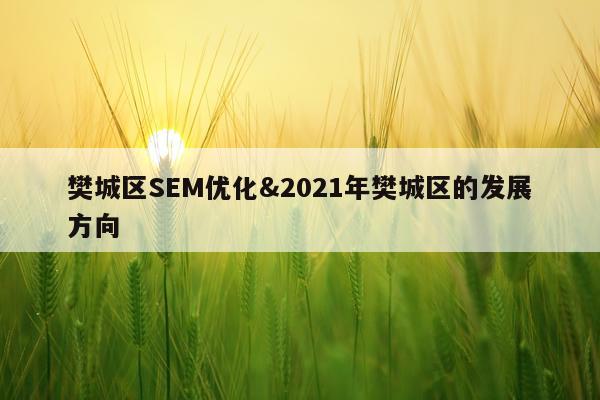 樊城区SEM优化&2021年樊城区的发展方向