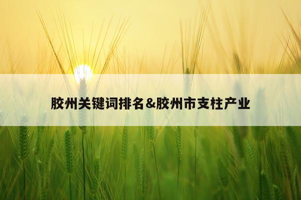 胶州关键词排名&胶州市支柱产业