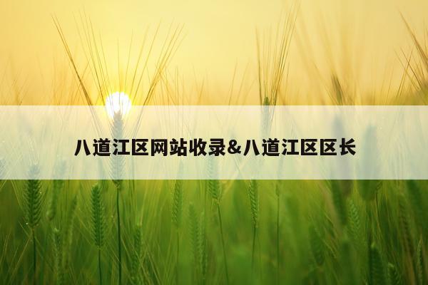 八道江区网站收录&八道江区区长