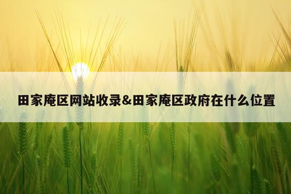 田家庵区网站收录&田家庵区政府在什么位置