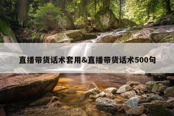 直播带货话术套用&直播带货话术500句