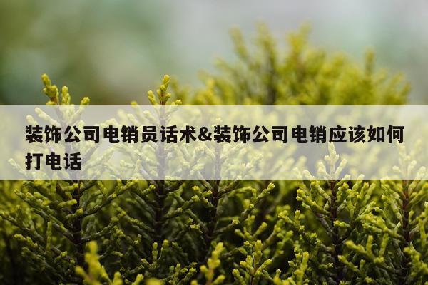 装饰公司电销员话术&装饰公司电销应该如何打电话