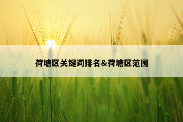 荷塘区关键词排名&荷塘区范围