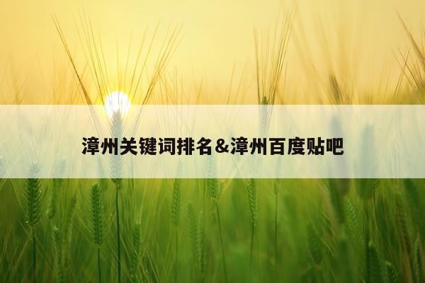 漳州关键词排名&漳州百度贴吧
