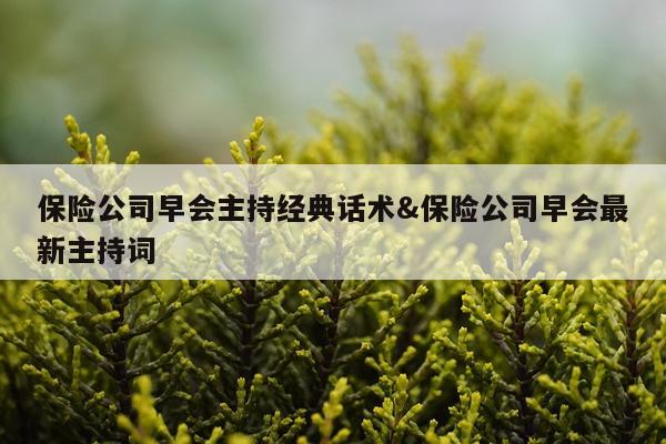 保险公司早会主持经典话术&保险公司早会最新主持词