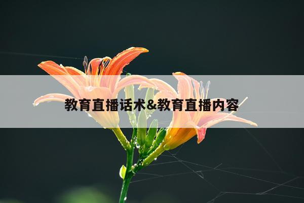 教育直播话术&教育直播内容