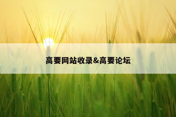 高要网站收录&高要论坛