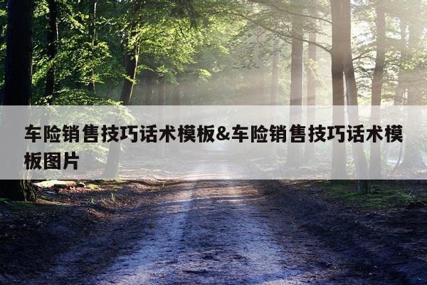 车险销售技巧话术模板&车险销售技巧话术模板图片