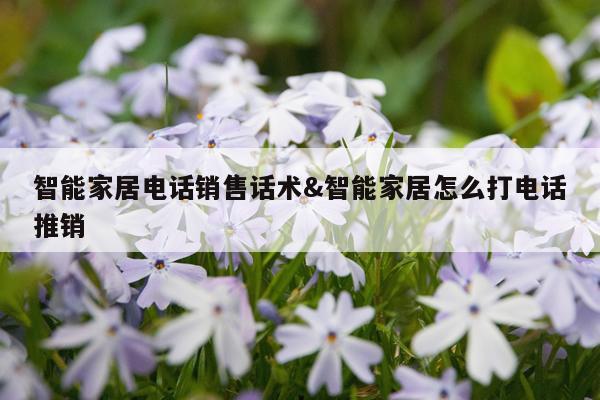 智能家居电话销售话术&智能家居怎么打电话推销