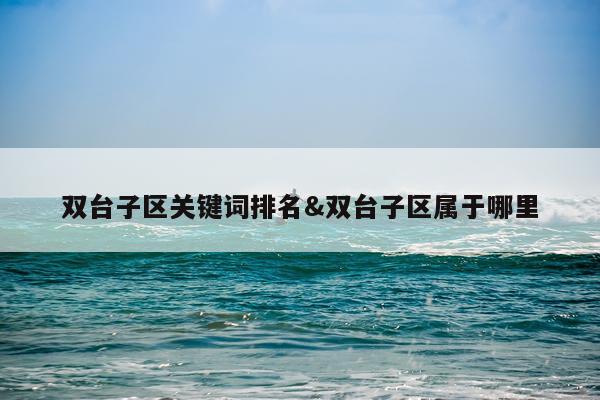 双台子区关键词排名&双台子区属于哪里