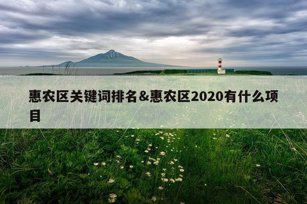 惠农区关键词排名&惠农区2020有什么项目