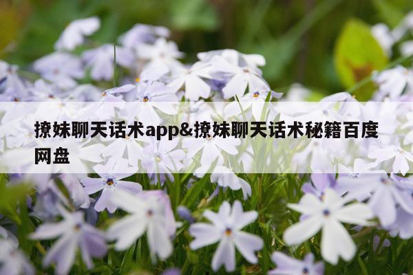 撩妹聊天话术app&撩妹聊天话术秘籍百度网盘