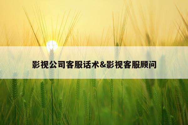 影视公司客服话术&影视客服顾问