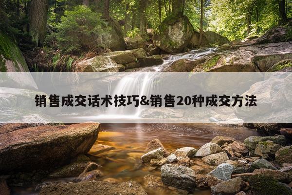 销售成交话术技巧&销售20种成交方法