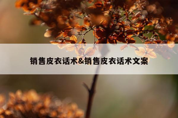 销售皮衣话术&销售皮衣话术文案